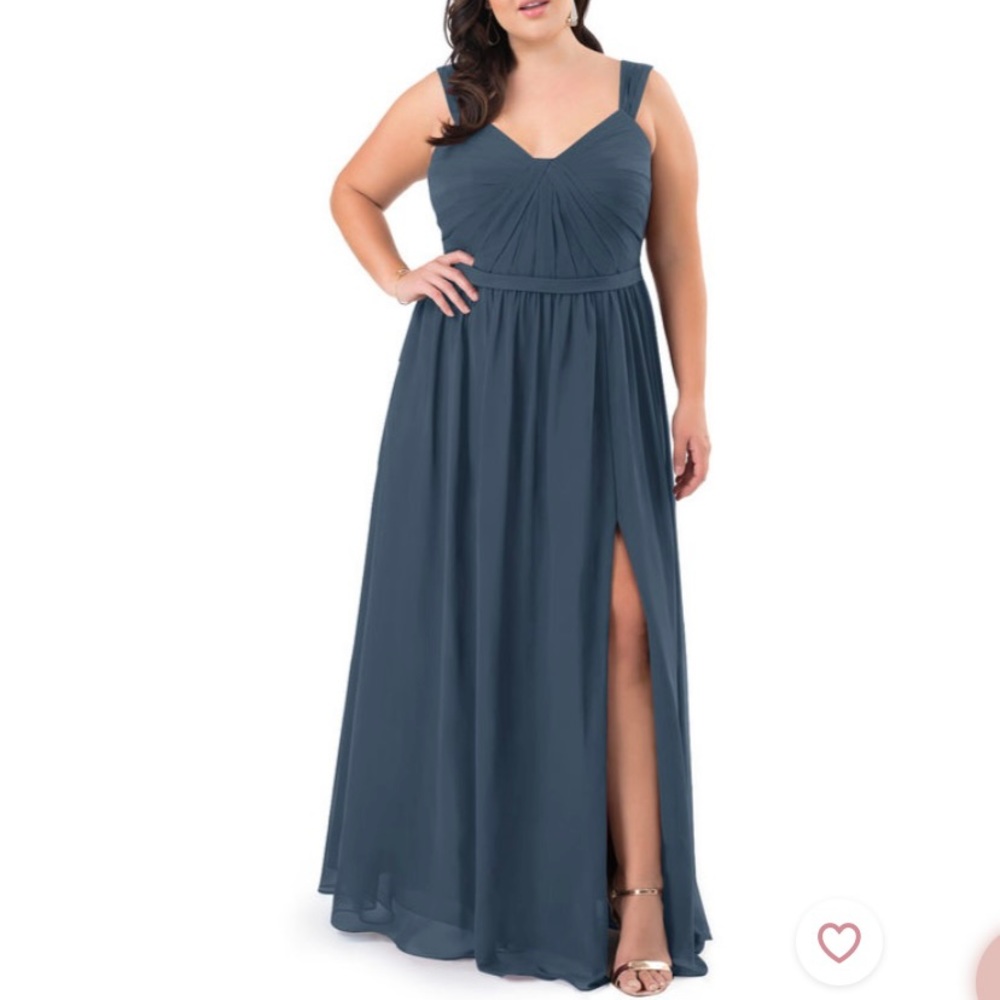 Azazie Chiffon Bridesmaid Dress in Teal/Neptune Blue